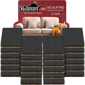 Non Furniture Pads 24 pcs 2 inch Furniture Grippers for Floors Non Skid Self Stick Protectors Anti Slide Couch Stoppers for Hardwood Floors