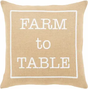 Farm to Table - Jute Square Pillow Cover - Clearance