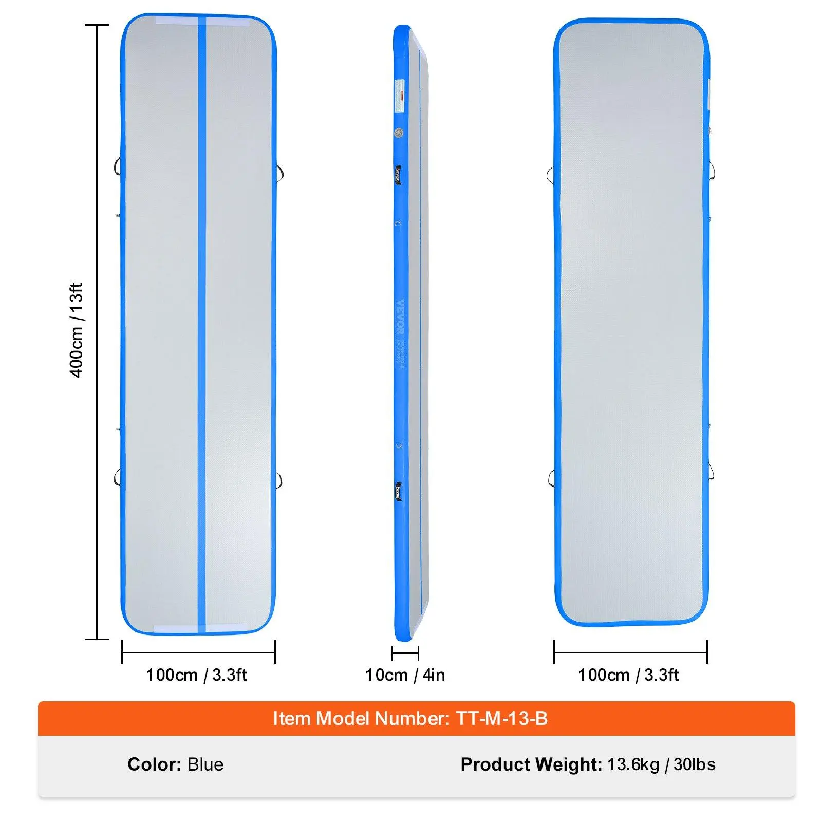 Mat - 13 ft x 3.3 ft x 4 in - Blue