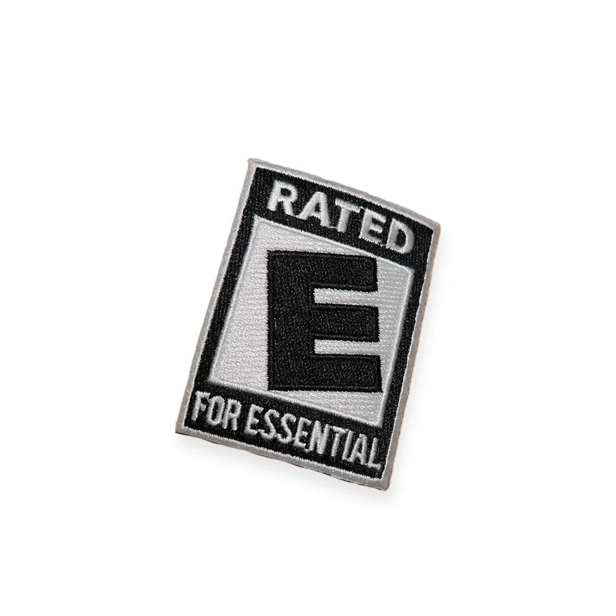 Rated E for Essential Iron-on Embroidered Patch - Durable Western Embroidery for Cotton & Polyester Fabrics - Stylish & Easy-to-Use for Denim Jackets & Caps