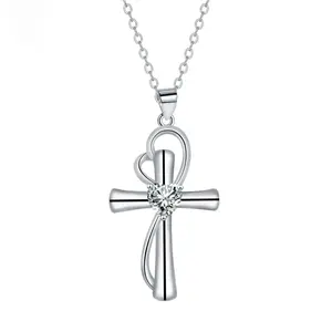 Magic Mark Ankh Cross Necklace - Egyptian Life, Protection & Good Luck Symbol, Light Luxury Minimalist Spiritual Jewelry with Crystal Center, Long Chain Unisex Daily Wear Necklace, Valentine Birthday Gift for Women's
