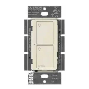 Lutron PD-5WS-DV-LA Caseta Wireless Switch - 5A Two-Wire Smart Light Switch, Single-Pole/3-Way, Light Almond