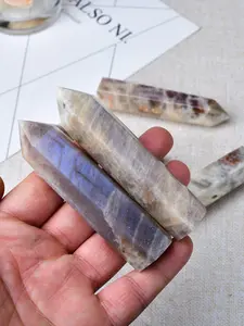 Natural Moonstone Tower Point, Home Decor, Office Desktop Decoration, Feng Shui Ornament, Positive Energy Gift, Unique Home Decor Item, Moonstone Crystals