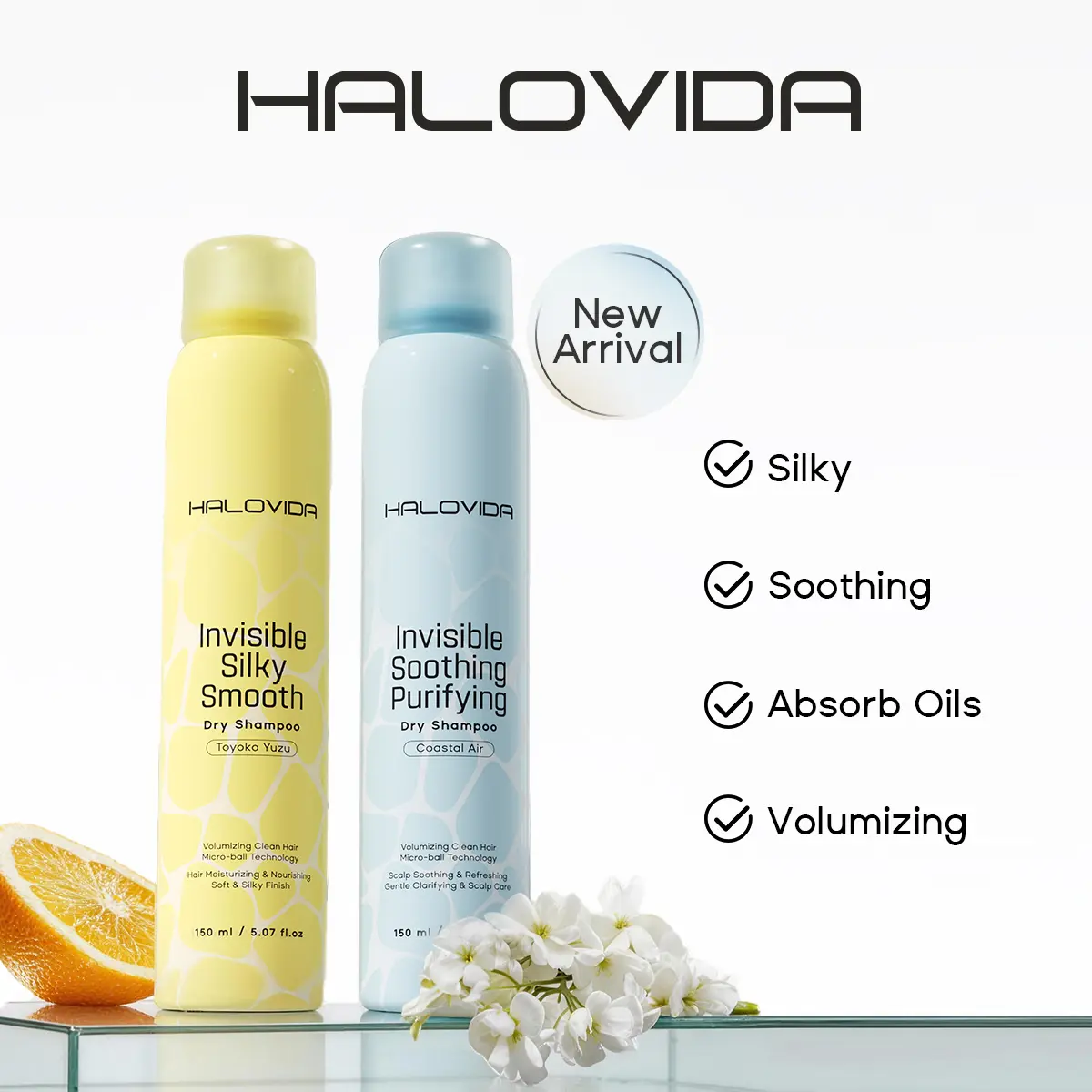 HALOVIDA INSTANT FRESH VOLUME BOOST HAIR DRY SHAMPOO 5.07 FL.OZ. Refresh Hair and Absorb Oil Between Washes,Balances oil,Long- lasting fresh volume,Pure,Locks in moisture,Boosts shine Smooths