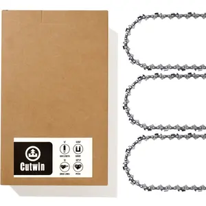3 Pack 14 Inch Chainsaw Chain CW-S52 3/8" LP Pitch .050" Gauge 52 Drive Links, UL Approved Replacement Low-Kickback Chainsaw Blade Fits Most Chainsaw Brands