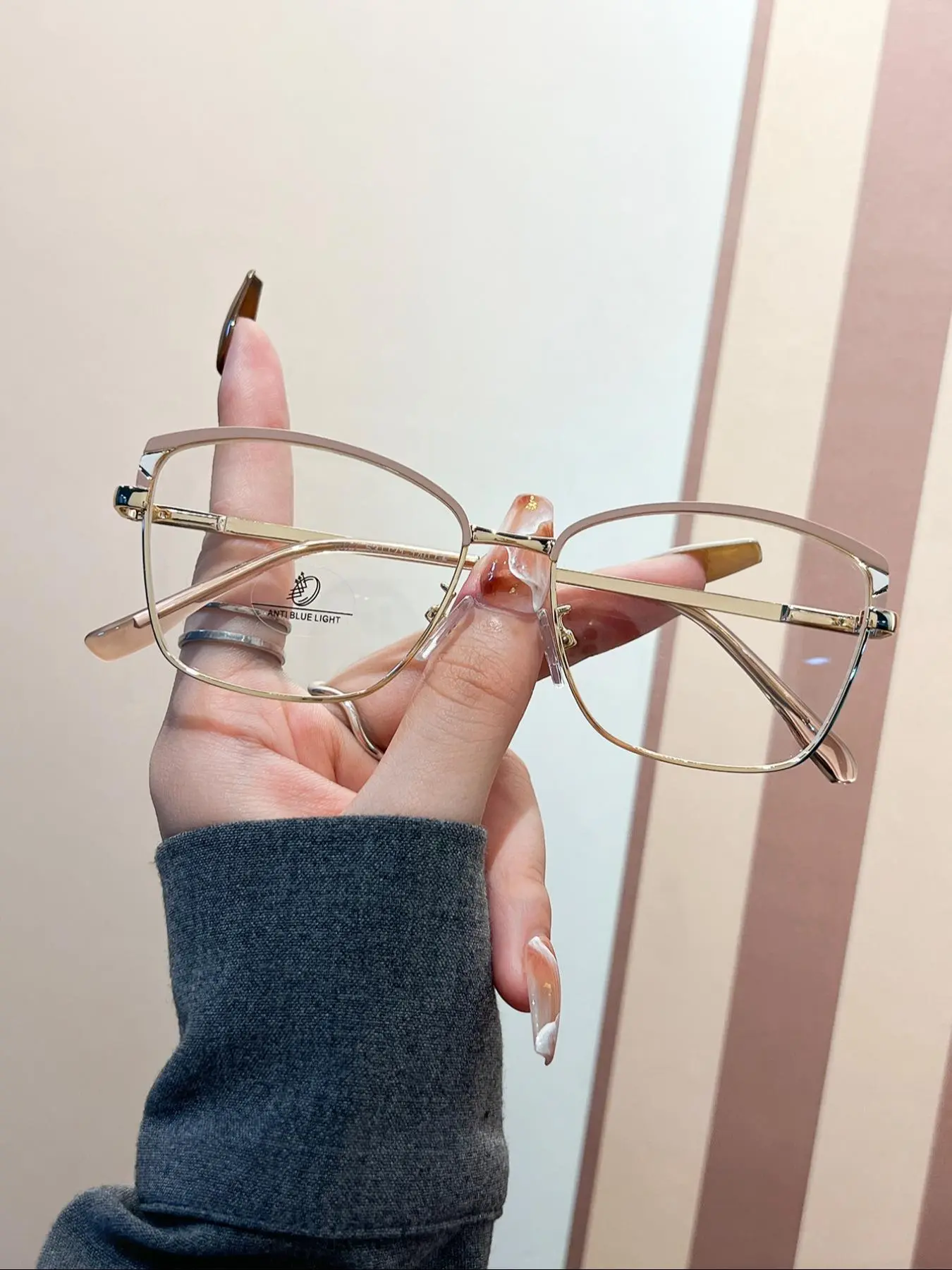 Metal Cat Eye Frame Eyeglasses, Simple Anti-blue Light Eyeglasses for Women & Men, Trendy Casual Eyeglasses, Fashion Eyeglasses for Work, Daily Clothing Decor, Lightweight Glasses, Casual Stylish Glasses, Trendy Frames, Eyeglass Frames, Fashion Eyewear