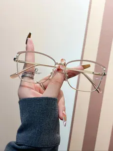 Metal Cat Eye Frame Eyeglasses, Simple Anti-blue Light Eyeglasses for Women & Men, Trendy Casual Eyeglasses, Fashion Eyeglasses for Work, Daily Clothing Decor, Lightweight Glasses, Casual Stylish Glasses, Trendy Frames, Eyeglass Frames
