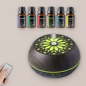 Commercial Diffuser 550ml  6 Premium Oil Blends, Quiet Operation with Remote & LED Lighting for Lobbies/Spa air  purifier essential oil aroma diffuser d is ff user aroma diffuser humidifier aromatherapy oil wood grain design