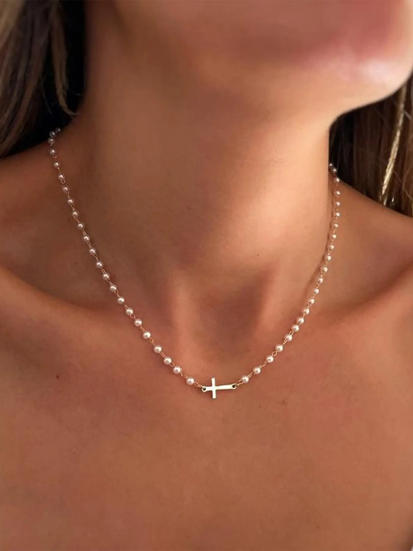 Simple Cross Pendant Choker Necklace Dainty Minimalist Design Simple Tiny Cross Necklace For Women Girls For Christmas Gift All-match & Exquisite Jewelry gift Back To School Minimalist Chain Minimalist Necklaces Faith Necklace