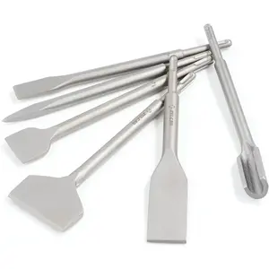 Chisel Set with SDS Plus Shanks, 6 count Masonry Concrete Drill Bit Set, Tile Grooving Scraping Flat Point Scaling Chisels 40Cr Steel Rotary Hammer Drill Tool Kit SDS Plus Bits for Home Improvement