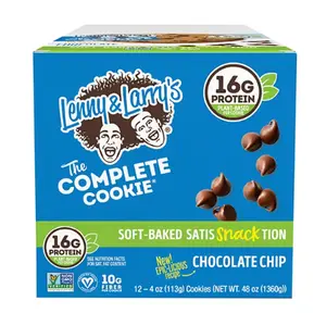 Lenny & Larry's The Complete Cookie, Chocolate Chip, Soft Baked, 16g Plant Protein, Vegan, Non-GMO, 4 Ounce Cookie (Pack of 12)