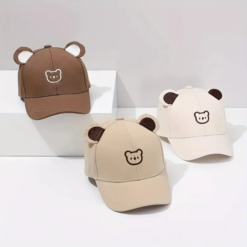 Kids' Solid Polyester Baseball Cap, Hard-Brim Sun Protection for Toddler Boys & Girls, Ages 1-5 Years Old (17.32-19.69in), 1-5 Years Old (17.32- 19.69Inch )