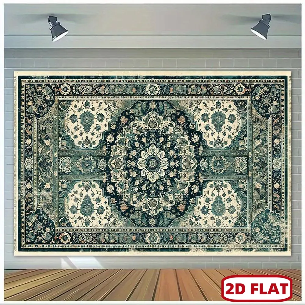 1pc Soft Durable Polyester Patterned Glam 2D Flat Blue Carpet Backdrop Tapestry - Hangable, Machine Washable Indoor Decor Cloth for Bedroom Room Decor (Textiles & Soft Furnishings Bedding Linens Blankets & Throws)