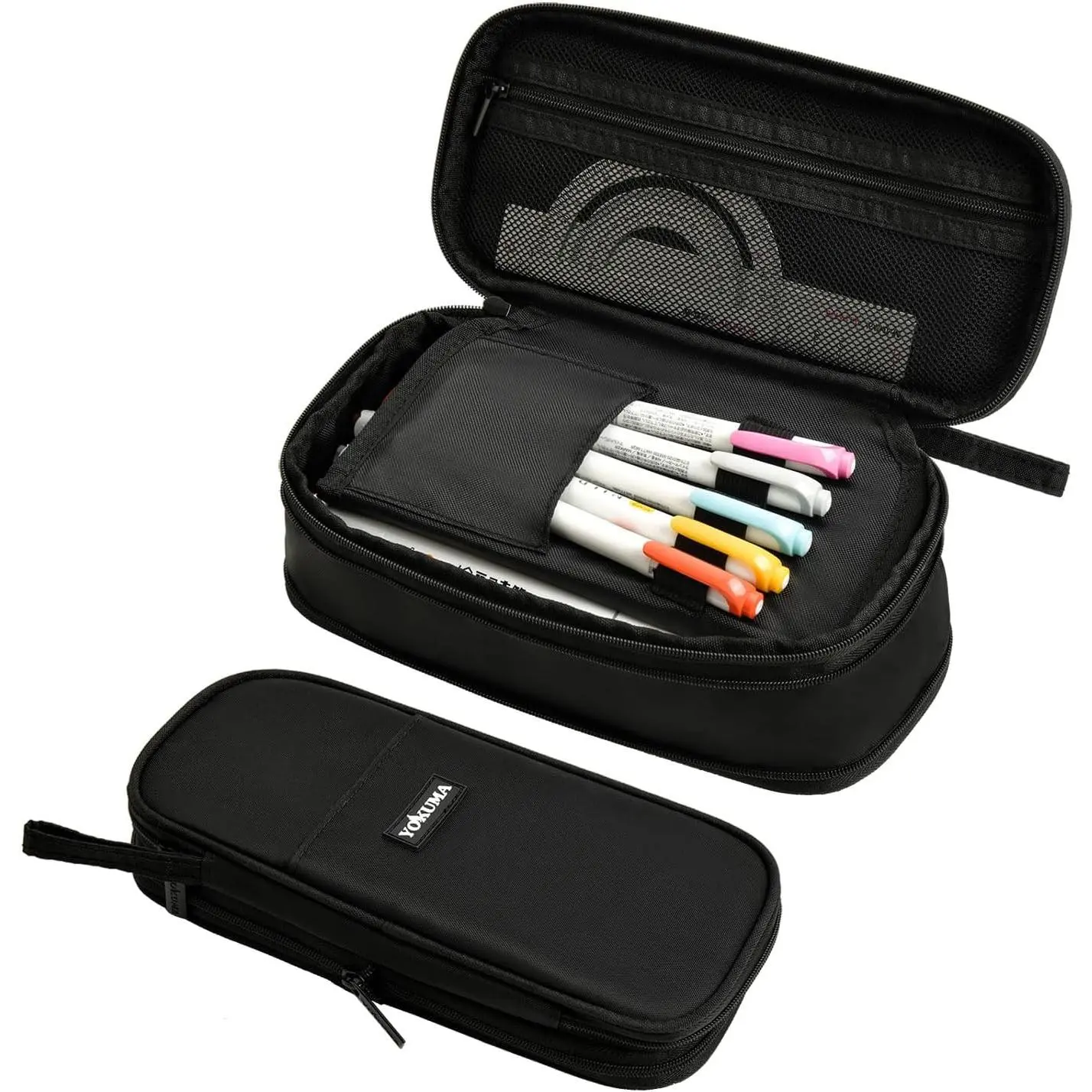Pencil Case Pencil Pouch for Boys Big Capacity Pen Bag Box, Aesthetic College School Supplies for Student Teen Adults Preppy,Black