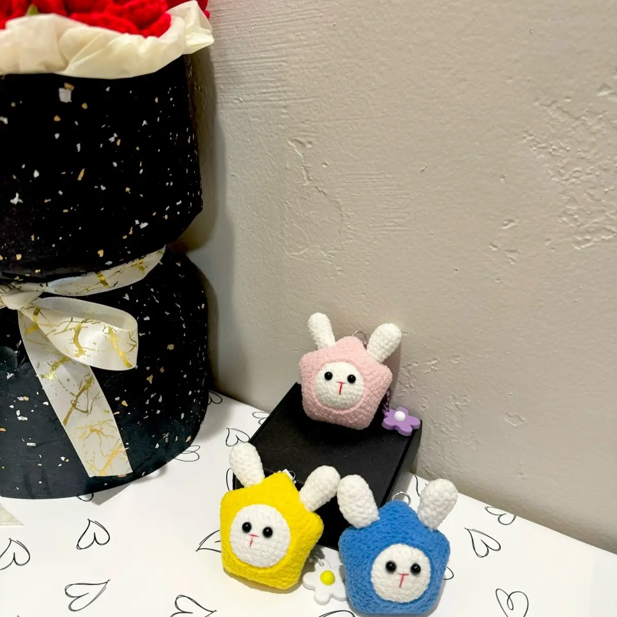 Handmade Crochet Star Bunny Keychain
