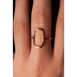 Rectangle Ring, 14K Rose Gold Fill
