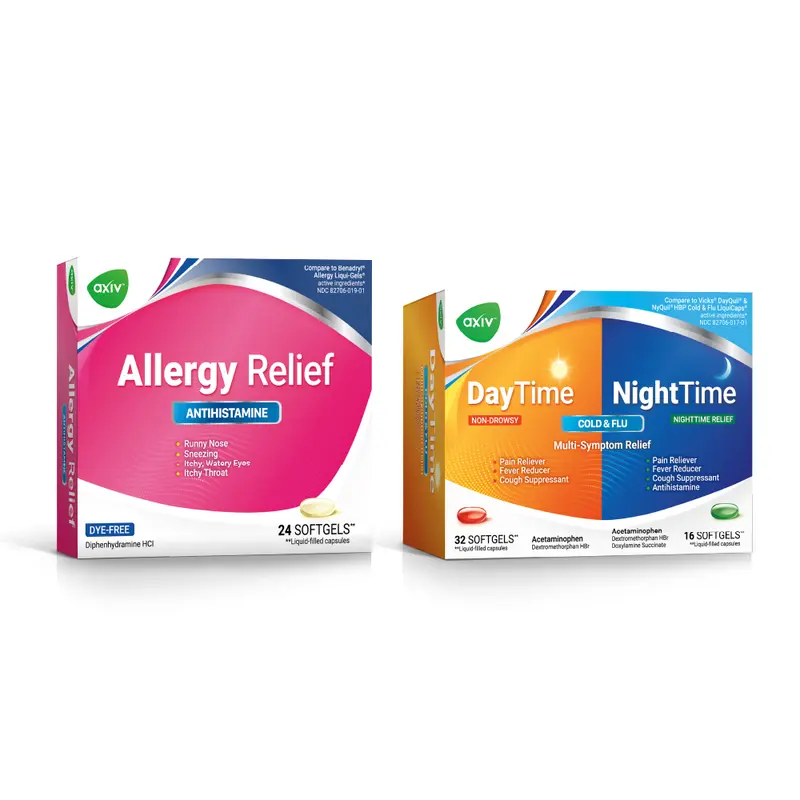 AXIV PACK: ALLERGY (1 BOX) + DAY AND NIGHT 48 (1 BOX) Healthcare Vitamin Supplements