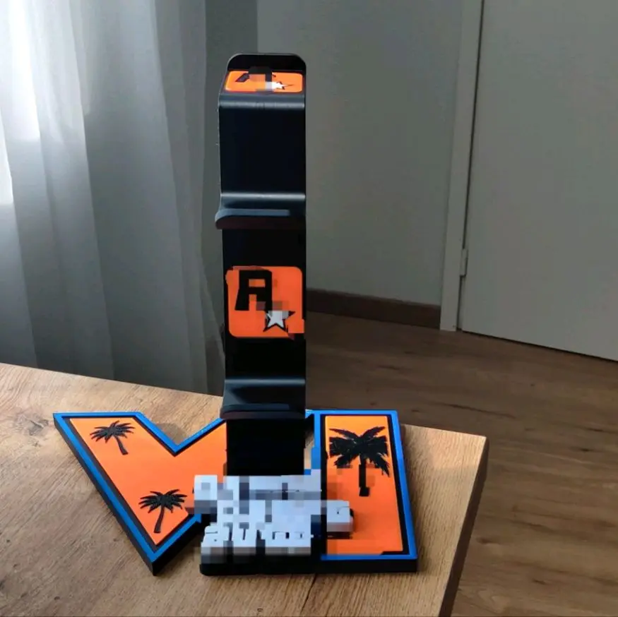 Gaming Controller & Headset Stand | Retro Vice City Style Desk Organizer | 3D Printed Gamer Gift