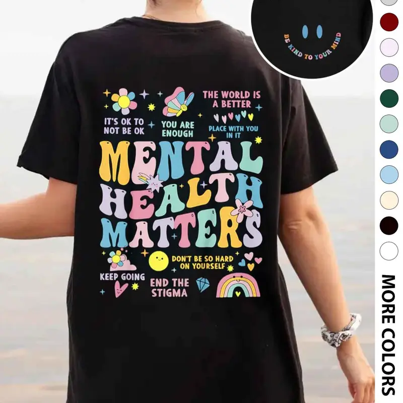Women's Cartoon Smile Face & Letter Print Drop Shoulder Tee, Casual Style Slogan Graphic Short Sleeve Round Neck Fitted T-Shirt Top for Daily Wear, Womenswear Ladies Clothes for All Seasons Fabric Vibe Graphic Tees