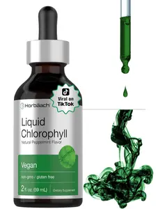 Horbäach Liquid Chlorophyll Drops | 2 oz | Vegan, Non-GMO, and Gluten Free Formula | Natural Peppermint Flavor