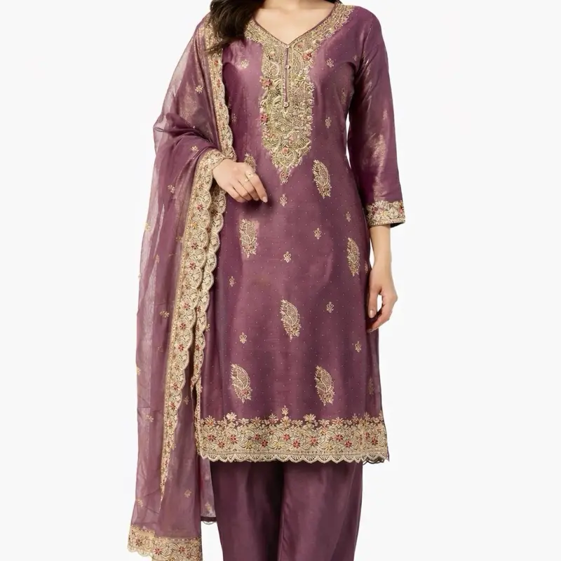 Zimmi Choo Salwar Set - Boutique Work Salwar Suit with Fully Embroidered Dupatta & Adjustable Elastic Pant, Womenswear