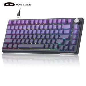 MageGee Sky81 Hot-swap shaft seat Gasket structure, pre-lubricated MageGee customized shaft, 5-layer noise reduction PBT two-color injection keycaps , 75% layout, saving space, 83-key wired mechanical keyboard, RGB lights
