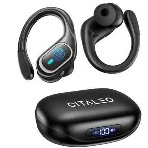 T16 Open-Ear Wireless Earbuds, Bluetooth 5.4 Sport Headphones with Type-C Jack, 70H Playtime, IPX7 Water Proof, Noise Reduction & Charging Case for Calls, Travel