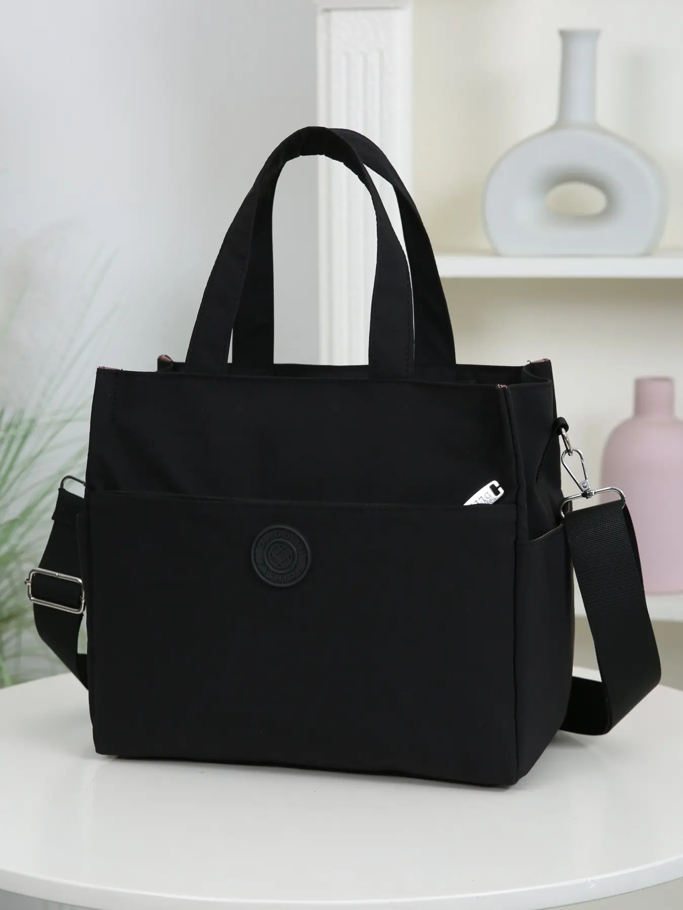 New product, thickened solid color fabric, large capacity, shoulder bag, crossbody bag, handbag, tote bag, shopping bag, Casual everyday bag, lunch bag, multi-pocket, commuting to work, going out shopping, daily use