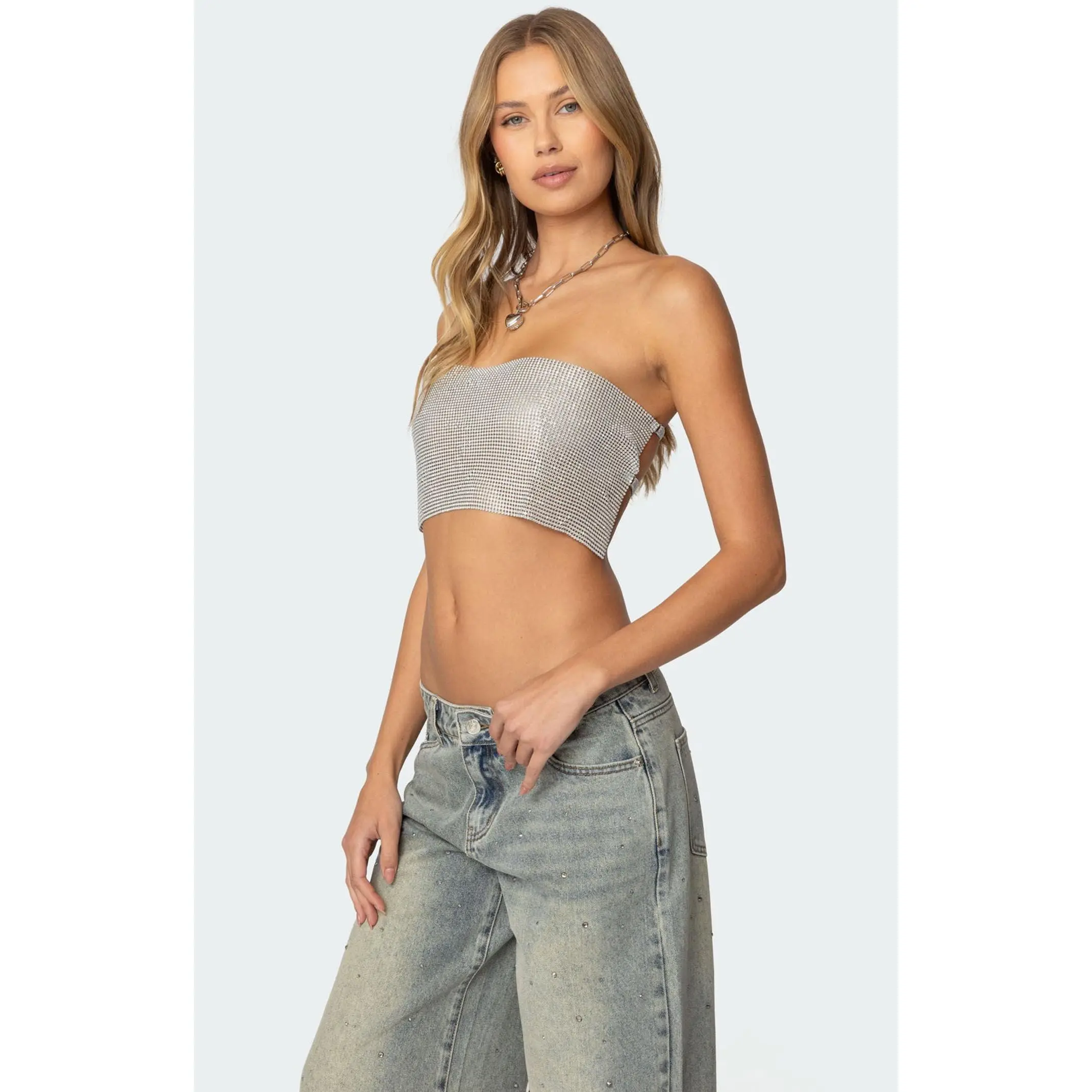 Edikted Women's Chainmail Tube Top