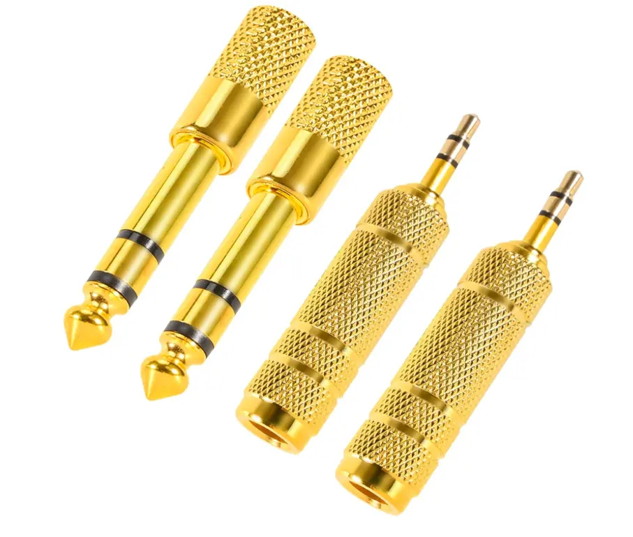 4 Pack Headphone Jack Adapter - 3.5mm (1/8 inch) Male to 6.35mm (1/4 inch) Female and 6.35mm (1/4) to 3.5mm (1/8) Audio Adapter for Player