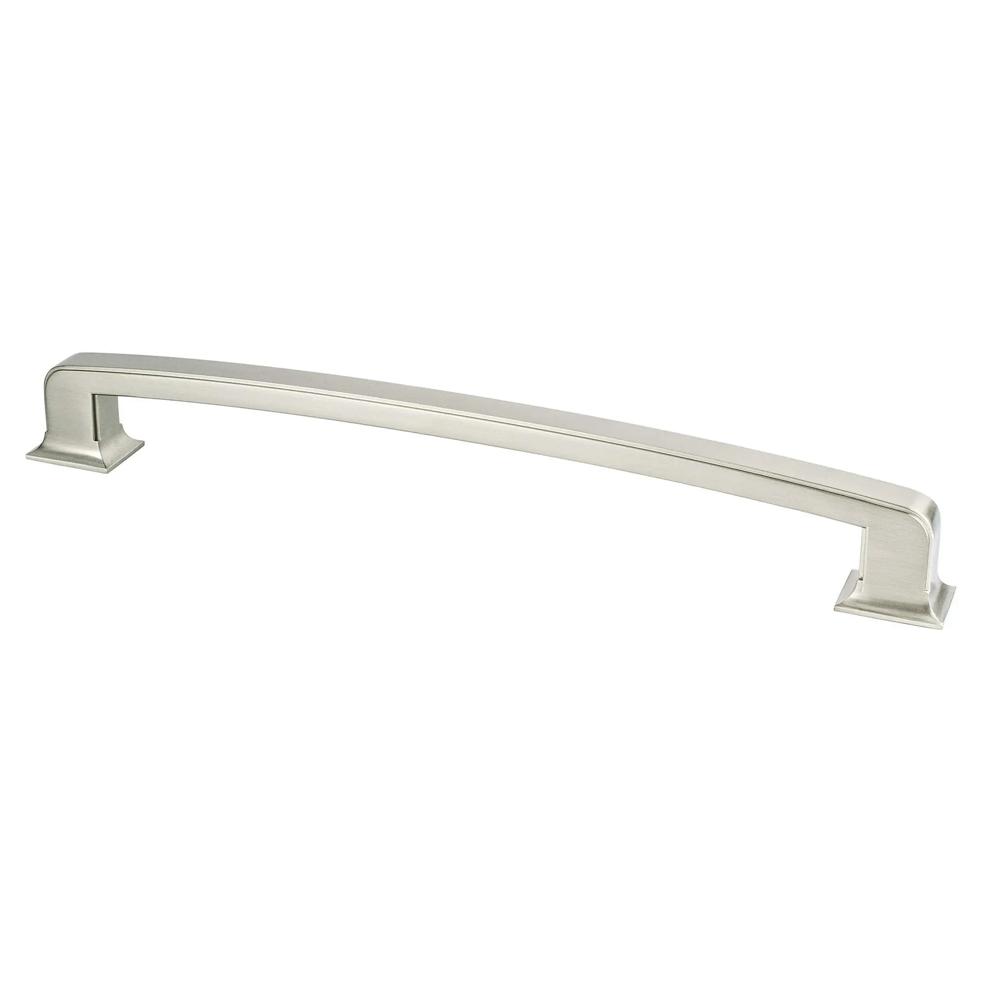 Berenson 2035-1BPN-P Geometric Metal Hearthstone Single Pull Door Handle for Appliances, 12 in. CC, 13-3/8 in., Brushed Nickel, Zinc Base, Warms Any Space