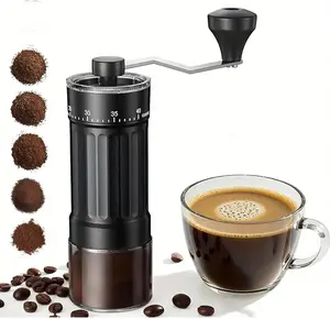 Mini Manual Coffee Grinder with 40 Adjustable Settings, Portable Hand Coffee Bean Mill with 30g Capacity, Conical Burr Coffee Grinder with Crank for Travel, Camping, Office, Espresso, Pour Over Tea