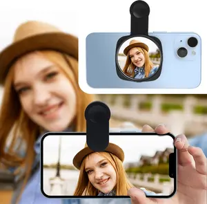 Selfie Mirror Compact Phone Mirror Universal Phone Clip for iPhone 15/14/13/12 Android Samsung Smartphone Selfie Vlog Accessories, Gifts for Girl