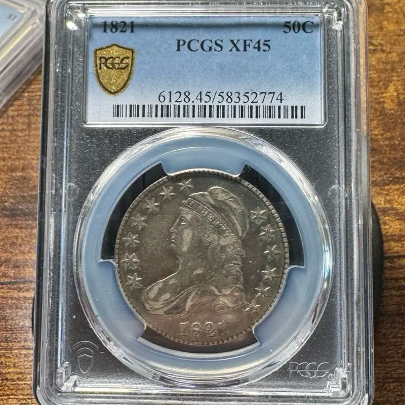 1821 Capped Bust Half Dollar Coin PCGS XF45