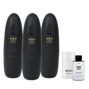 King of scents Aroma Diffuser - Up to 500 Sq. FT Coverage - Nanotechnology Plug in Oil Diffuser for Essential Oils -for Home and Office - Wall Silent & Waterless Oil Diffuser (White+ black ) (Pack of 3)