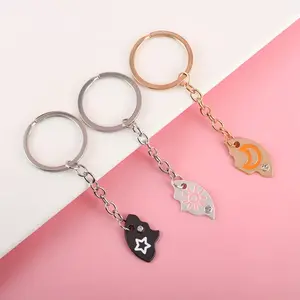 September Laurel  Sun Moon Star Magnetic Best Friend Keychain Set for 3, Matching Friendship Puzzle Pendant Keychains, Gift for Besties and Family