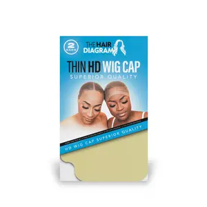 The Hair Diagram Ultra-Thin HD Wig Cap for Wig Wearers Compatible with Bold Hold Products - Nude Wig Cap for Seamless Application, Pack of 2, Elastic Band, Premium Polyester, Breathable & Comfortable