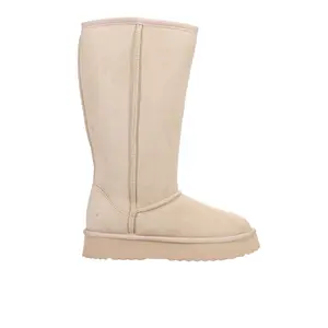 BEACH by Matisse Womens Sun Valley Platform Round Toe Pull On Casual Boots Knee High Low Heel 1-2" - Beige