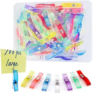 100 count Large Sewing Clips Fabric Clips Sewing Notions for Sewing Quilting Supplies Crafting Tools  Quilt Clips, Multipurpose Plastic Clips Assorted Colors Craft Clips Quilting Accessories