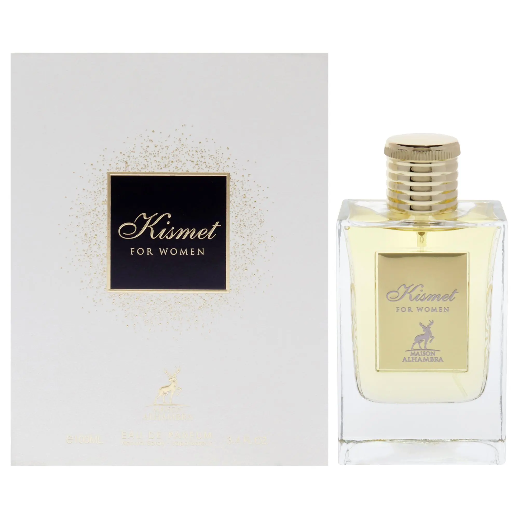 Maison Alhambra Kismet Eau De Parfum for Women — Apricot, Rose, Jasmine, 3.4 oz (100 ml) | oz floral scent, lattafawomen's prive rose perfume, tuberose, apricot perfume, narcissus, rose perfume, amber, apricot rose, rose jasmine, jasmine tuberose, floral