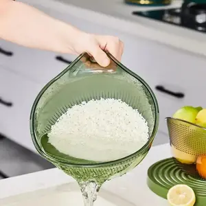 Mini Rice Vegetable Small, Fruit washing drain, washing colander with handle, kitchen utensil. kitchen accessories, household kitchen gadget Strainer