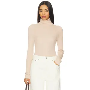 Enza Costa Layering Turtleneck Sweater in Jute