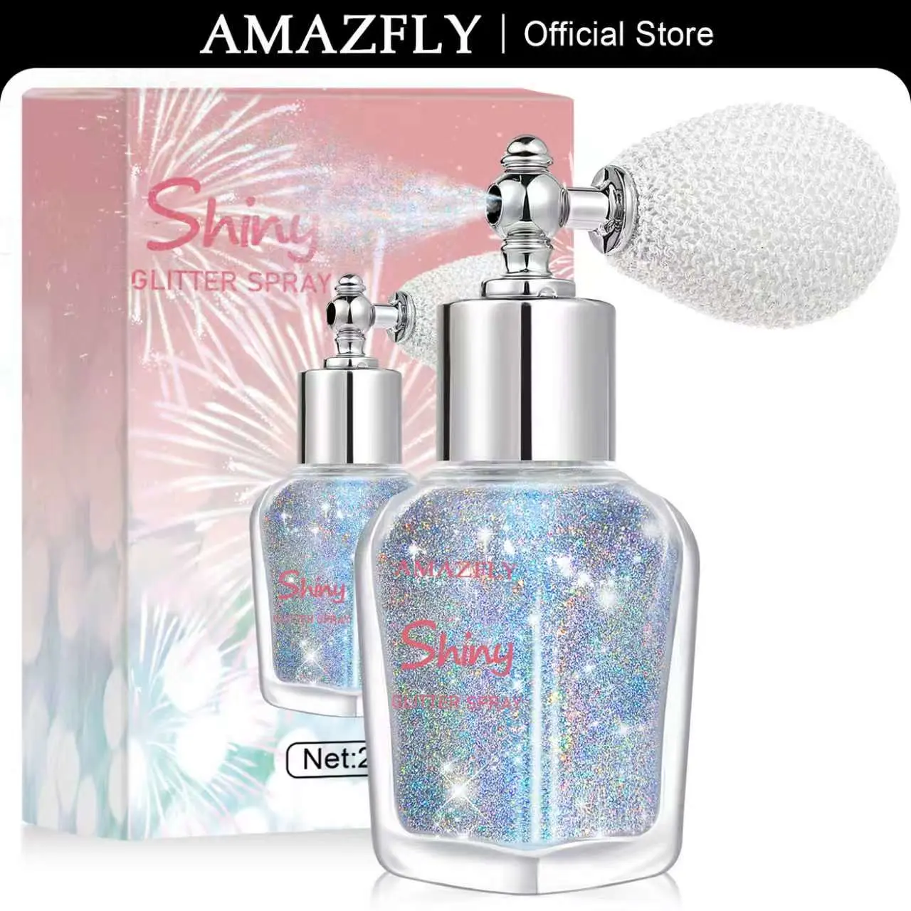Body Glitter Spray, Loose Body Shimmer Powder Hairspray Fine Glitter Sparkle Highlighter Powder Makeup Mardi Gras Festival for World Cup Concert Party Rave Clothes Hair Face