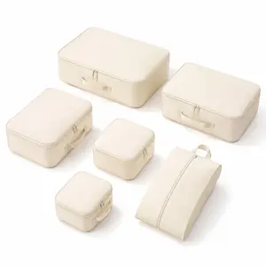 6-piece travel essential compressible storage cube set, large suitcase clothing organizer bags that can be compressed or expanded, durable and space-saving storage bags,