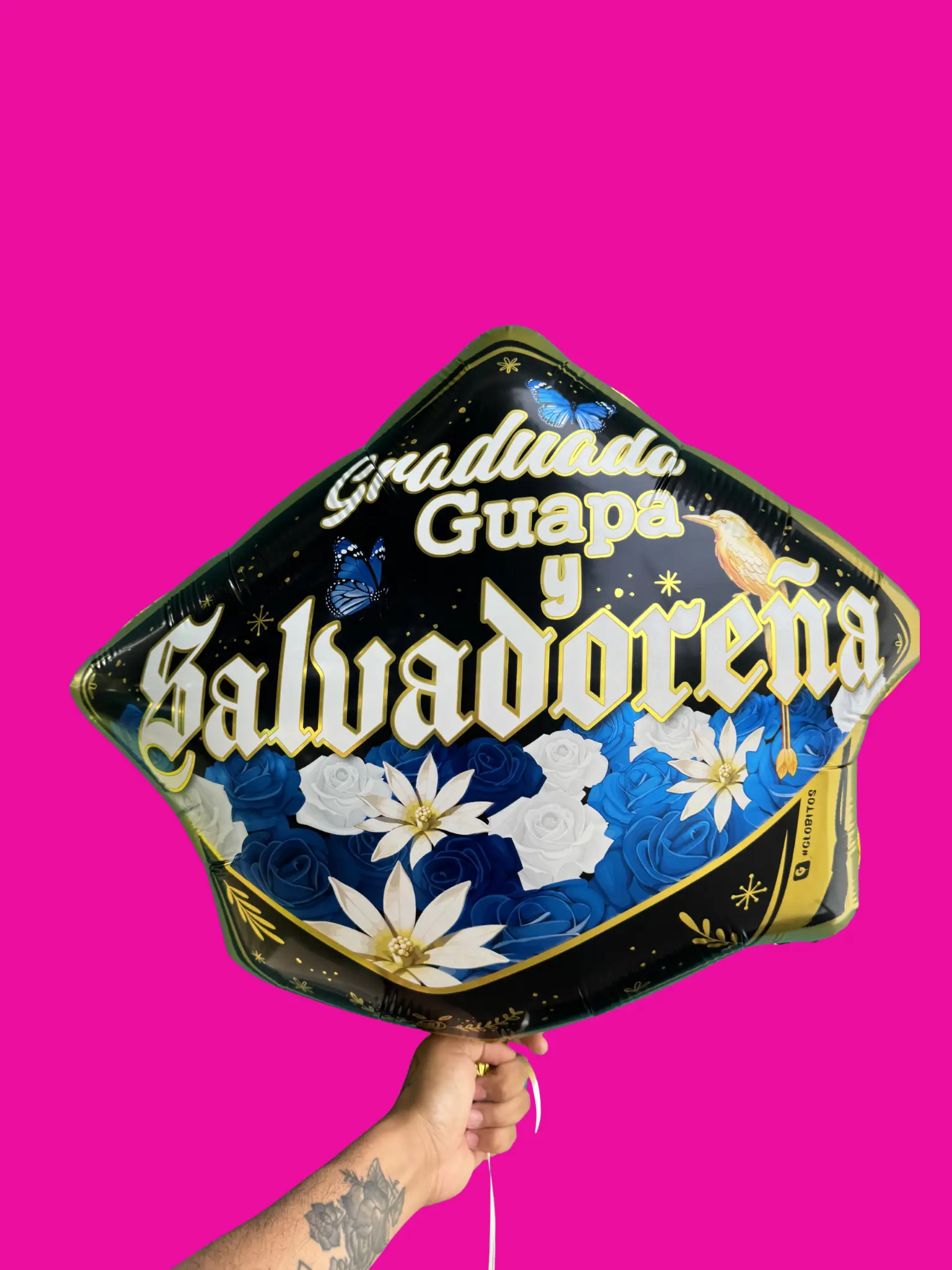 Graduada, Guapa y Salvadoreña Graduation Cap mylar Balloon- for all graduadas