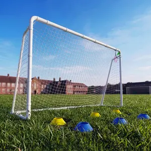 Mersco 8x6FT Portable Soccer Goal, Outdoor Football Equipment with High-Strength PE Netting, Heavy-Duty Steel Frame, Quick-Assembly Soccer Accessories for Backyard Kids