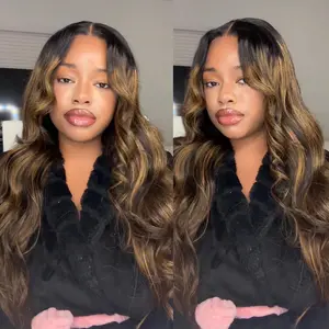 UNice Byebye Slip Balayage Highlight Loose Wave Wig 7x5 HD Lace Closure Human Hair Wigs with Drawstring Easy to Install Beginners Friendly