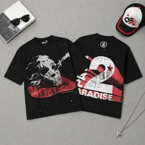 Hell Star Graphic T Shirt Pure Cotton Y2K Streetwear TikTok Viral Skull Star Print Grunge Hip Hop Harajuku Unisex Oversized Summer Casual Tee