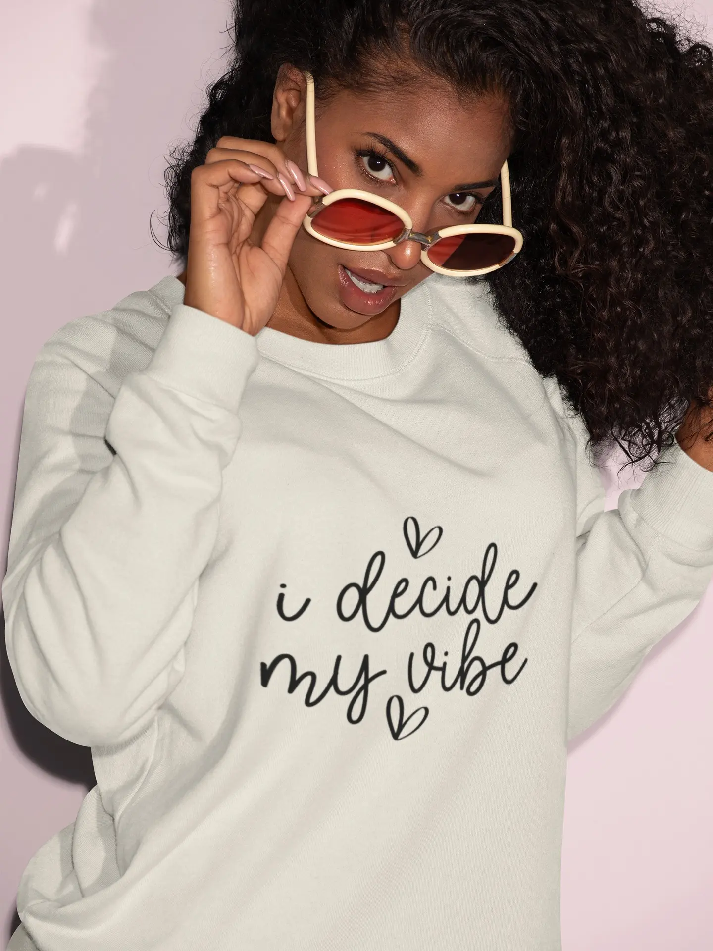 I Decide My Vibe Sweater Long Sleeve Casual -Unisex Heavy Blend Crewneck Sweatshirt
