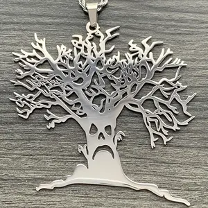 Haunted Mound Harold Necklace 3" Mirror Polished Sematary Pendant in 316L Surgical Stainless Steel with Free Gift Chain